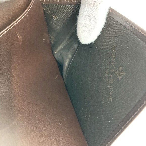 UNUSED PATEK PHILIPPE logo Novelty Two fold Travel case Brown - Picture 10 of 12